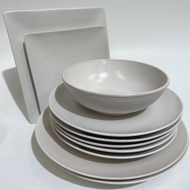 DINNERWARE, Contemporary Off White Stoneware